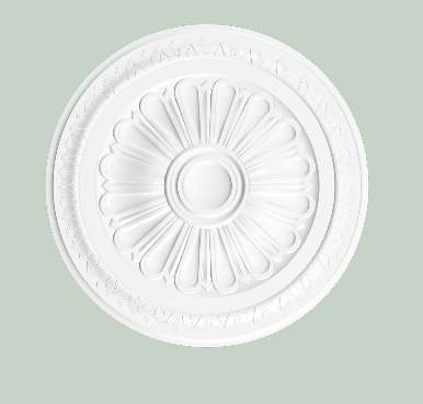 Graphical flower ceiling rose. Can be used to hide cables