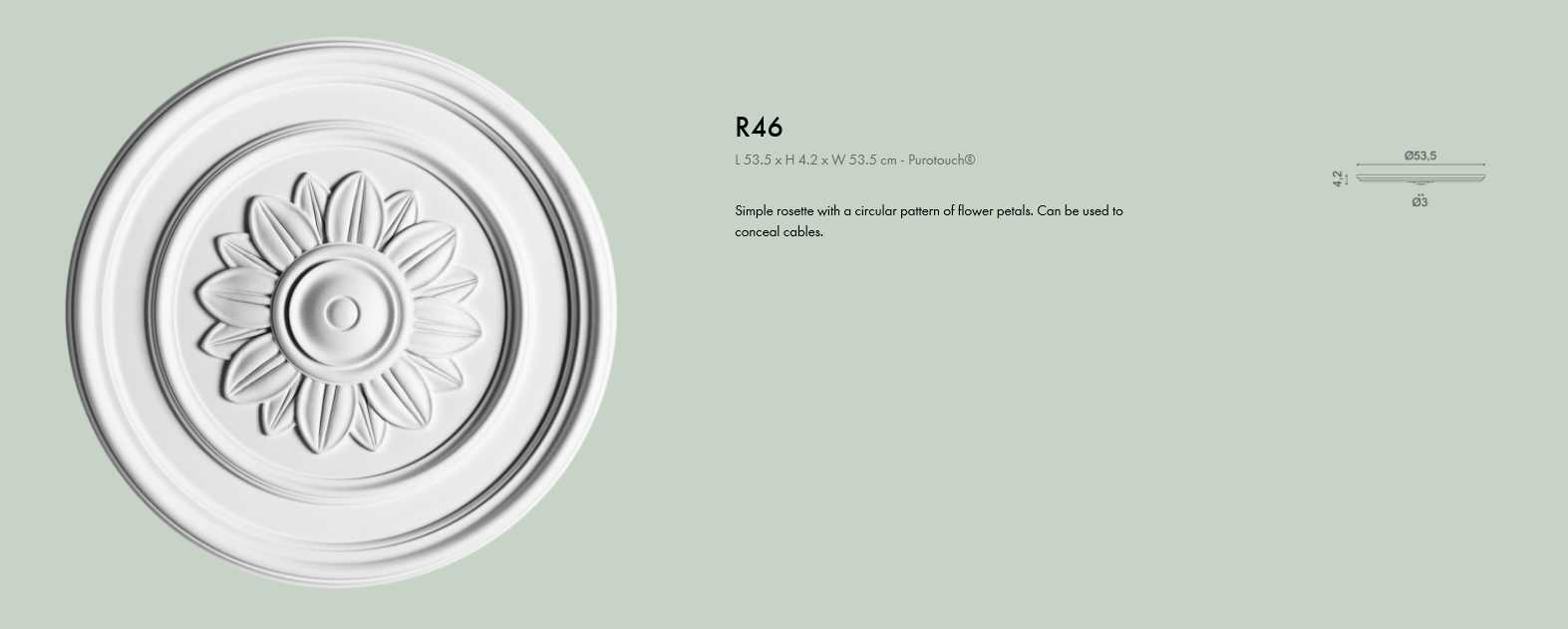 R46 ceiling rose/centre